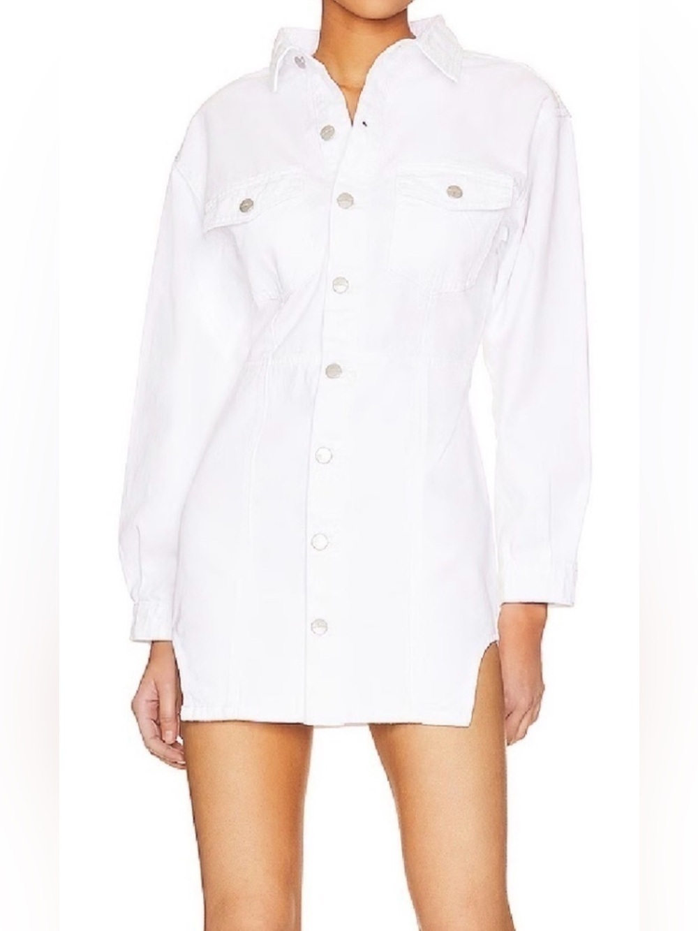 SUPERDOWN New Holland White Denim Mini Dress - Size M